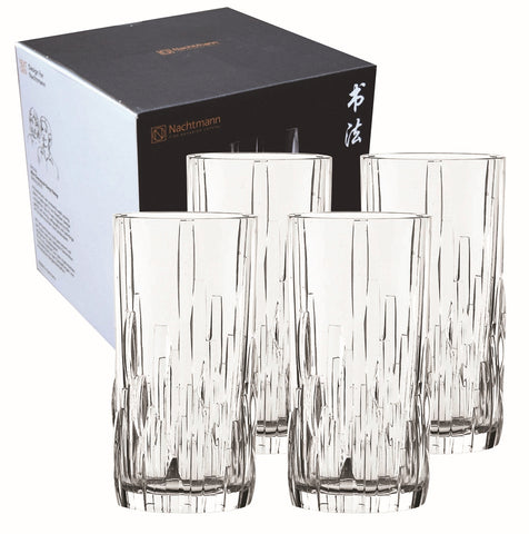 Nachtmann Shu Fa Longdrink 12-5/7oz crystal Set of 4 in retail gift box