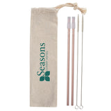 2- Pack Park Avenue Stainless Straw Kit With Cotton Pouch