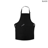 Domestic made Twill Bib Apron, 25x28, 2 Pockets, Adjust Neck, Heat Transfer Logo