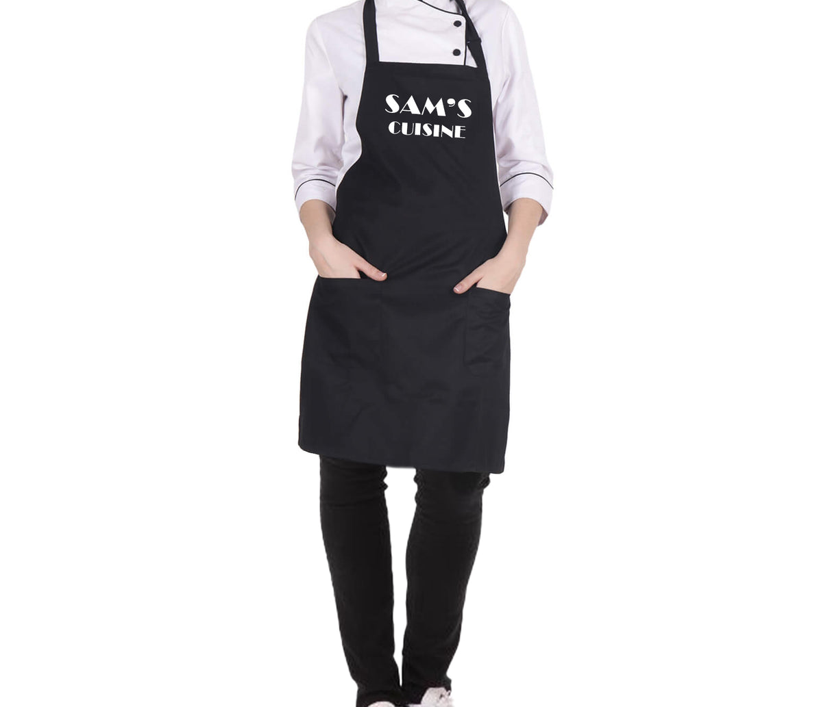 Bib Apron with adjustable neck strap and 3 pockets