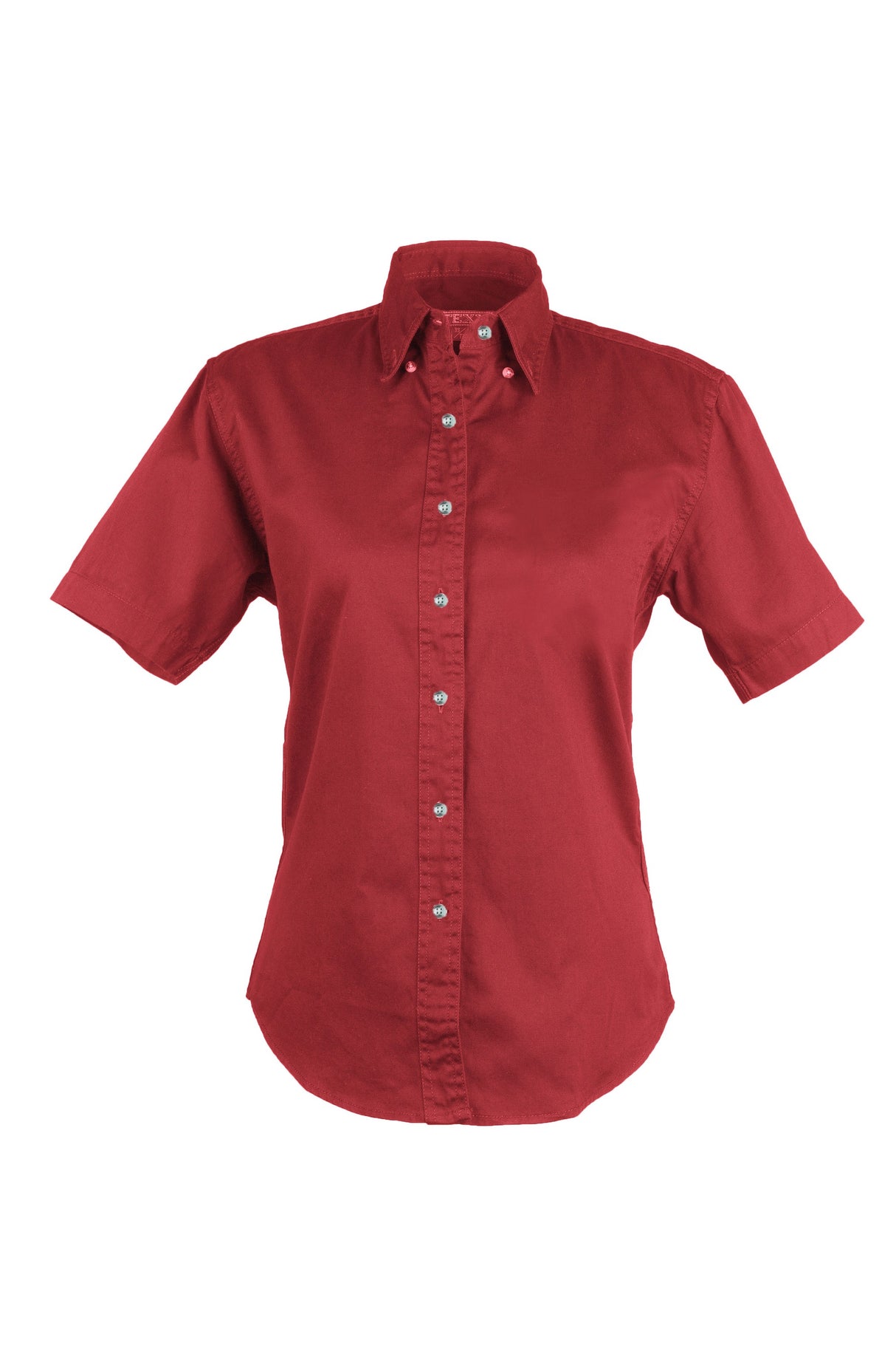 Ladies EASY CARE COTTON BLEND DRESS SHIRTS Short Sleeve(RED) (XS-3XL)