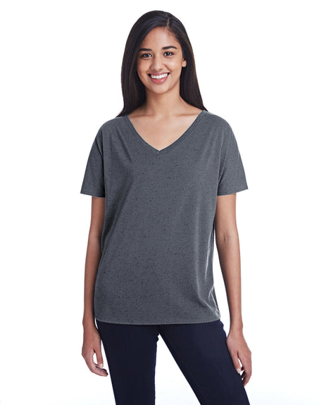 THREADFAST Ladies' Triblend Fleck Short-Sleeve V-Neck T-Shirt