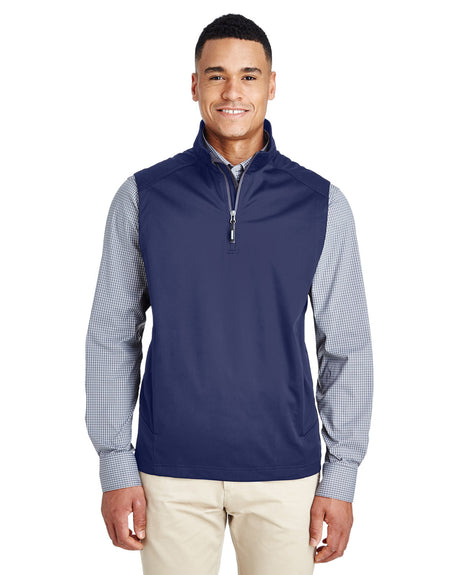 CORE 365 Men's Techno Lite Three-Layer Knit Tech-Shell Quarter-Zip Vest