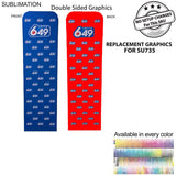Replacement Full Color Graphics Double Sided for 2'W x 90"H EuroFit Banner with Steel Base, NO SETUP