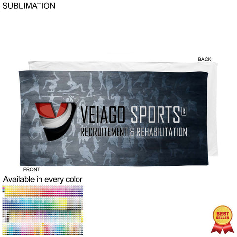 Plush and Soft Velour Terry Cotton Blend Shower Towel, 24x48, Sublimated Graphics Edge to Edge