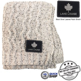 48 Hr Quick Ship - Heather Cable Knit Chenille Blanket, 50x60, with Lasered logo patch