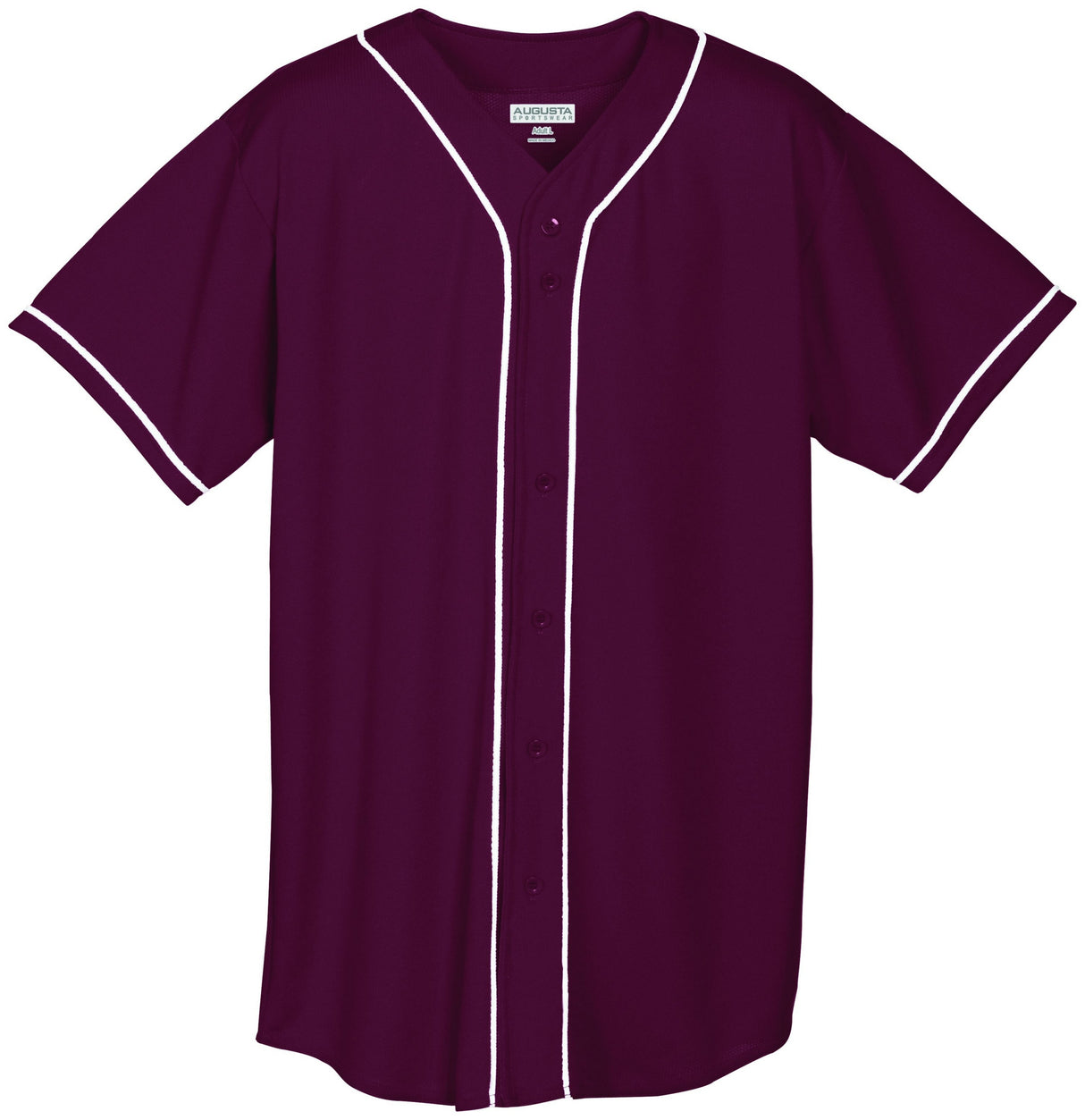 Wicking Mesh Button Front Jersey with Braid Trim