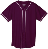Wicking Mesh Button Front Jersey with Braid Trim