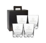 ~ Luigi Bormioli On The Rocks 13.5oz crystal DOF S/4 in a Raven gift box