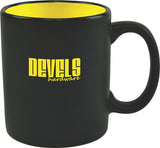 Chalk 11oz 2tone black/yellow mug in Ripple brown Gift box