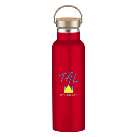 21 Oz. Liberty Stainless Steel Bottle With Wood Lid