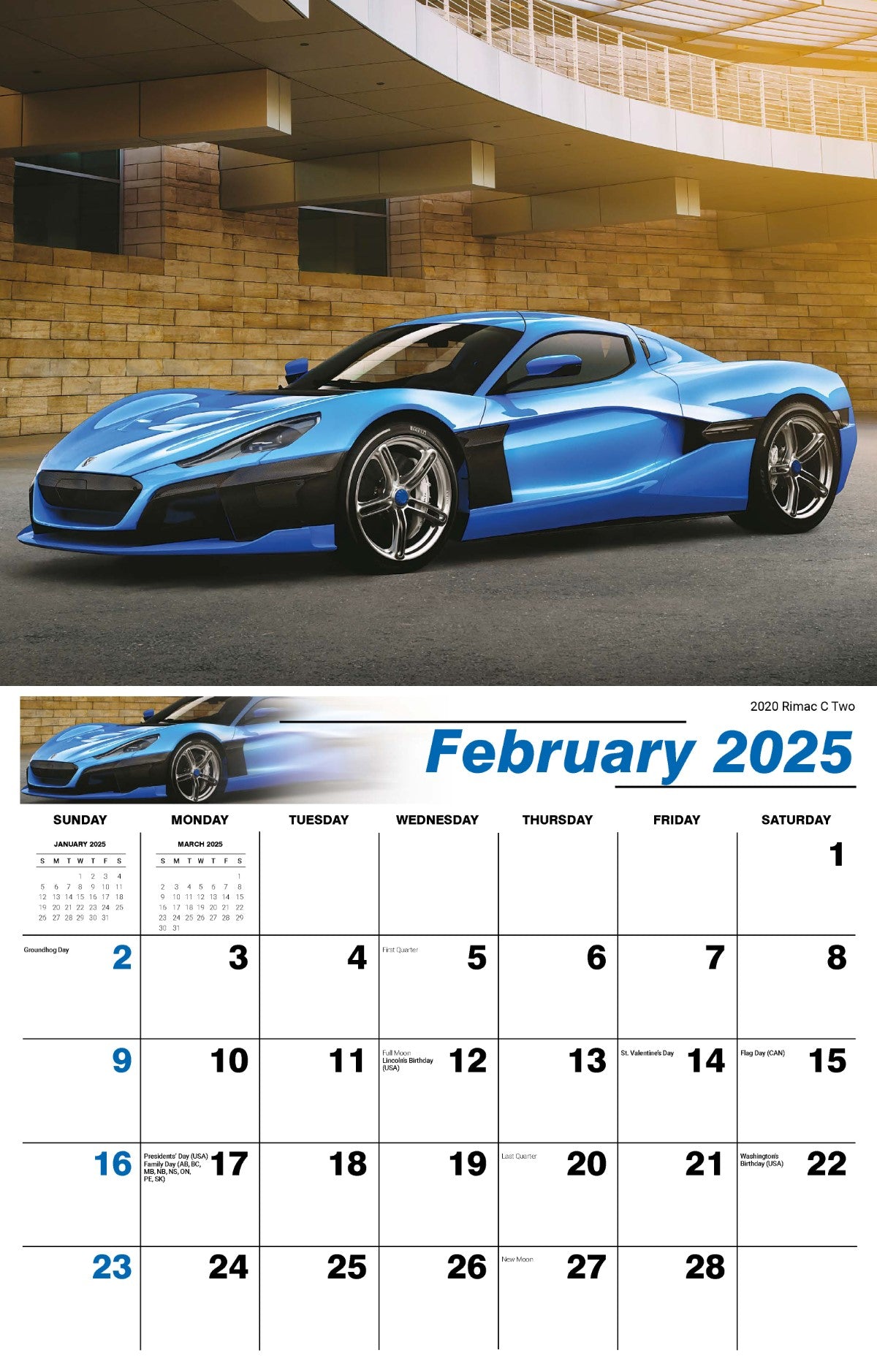 Galleria Wall Calendar 2025 Exotic Cars Eng.