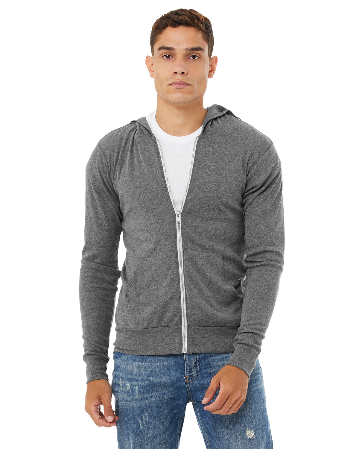 BELLA+CANVAS Unisex Triblend Full-Zip Lightweight Hoodie