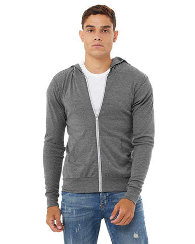 BELLA+CANVAS Unisex Triblend Full-Zip Lightweight Hoodie