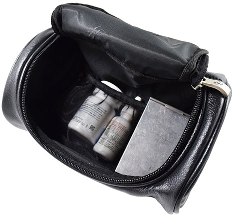 Small Cosmetic bag black, nylon and simuleather