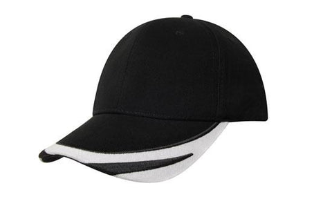 Brushed Heavy Cotton Cap w/Embroidered Peak Trim
