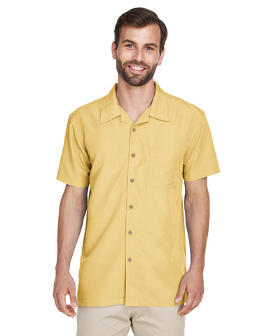 Harriton Men's Barbados Textured Camp Shirt