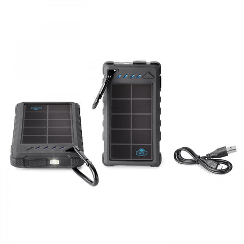 8,000 mAh SOLAR POWER BANK INCLUDES UL CERTIFIED BATTERY