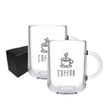 Ionic, 11oz clear glass mug, set of 2 in a Mystique gift box