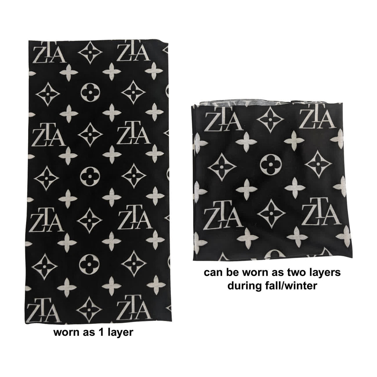 Sublimated BEST VALUE lightweight Seamless Winter Neck Gaiter which can be worn as 2-layers (2ply)