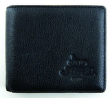 Men's Wallet black genuine milled leather, RFID