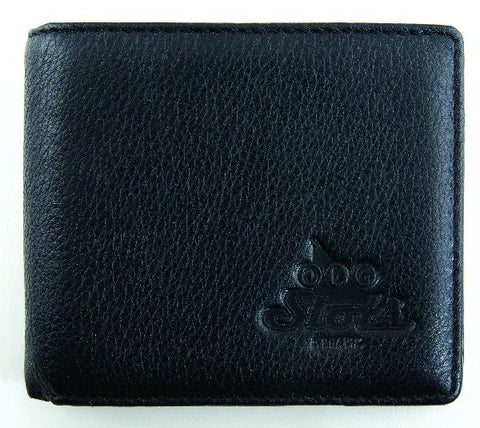Men's Wallet black genuine milled leather, RFID