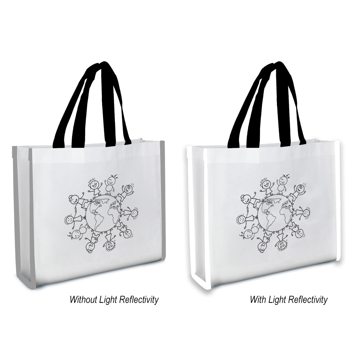 Reflective Non-woven Coloring Tote Bag With Crayons
