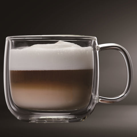 Barista Collection, 16.7oz double wall clear Borosilicate Glass Café Latte mug