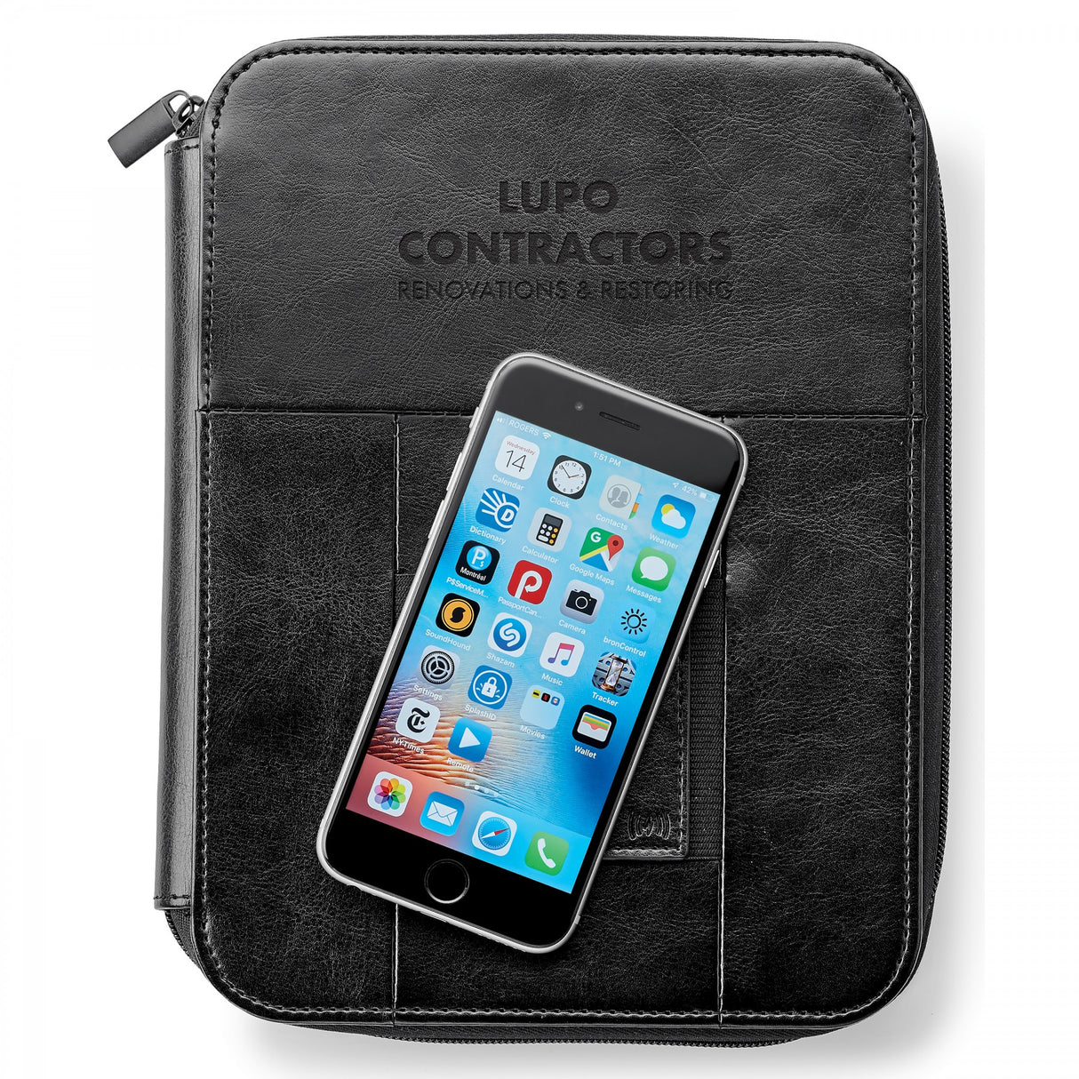 A5 ZIP JOURNAL WITH 5,000 mAh WIRELESS CHARGING POWER BANK INCLUDES UL CERTIFIED BATTERY