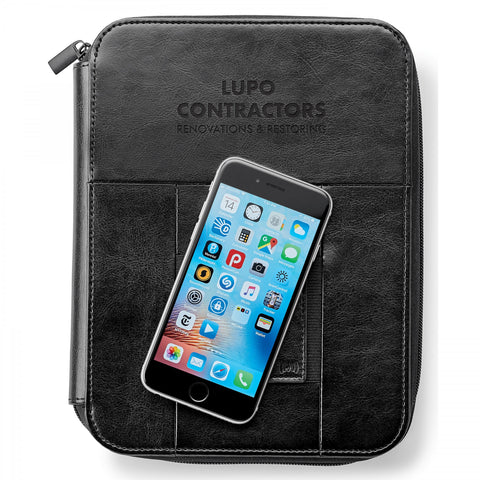 A5 ZIP JOURNAL WITH 5,000 mAh WIRELESS CHARGING POWER BANK INCLUDES UL CERTIFIED BATTERY
