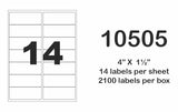ZERO WASTE Laser Sheets- 100% recycled paper (4" x 1.5" -14 labels per sheet)