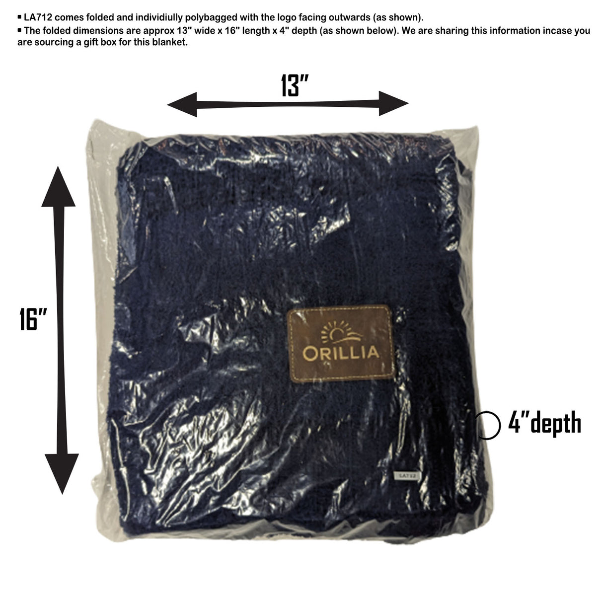 72 Hr Fast Ship - Crochet Knit Blanket, 50x60, with Lasered logo patch, NO SETUP CHARGE