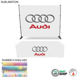 72 Hr Fast Ship- Tradeshow Booth Package, 10' Expanding Display and 8' Sublimated PREMIUM Tablecloth