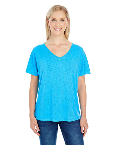 THREADFAST Ladies' Triblend Fleck Short-Sleeve V-Neck T-Shirt
