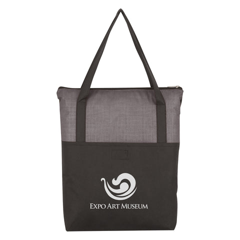 Crosshatch Non-woven Zippered Tote Bag