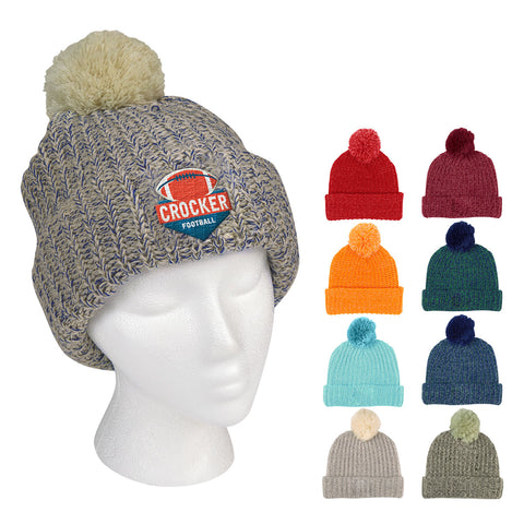 Grace Collection Pom Beanie With Cuff