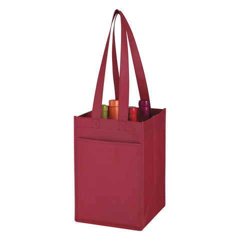 Non-woven 4 Bottle Wine Tote Bag