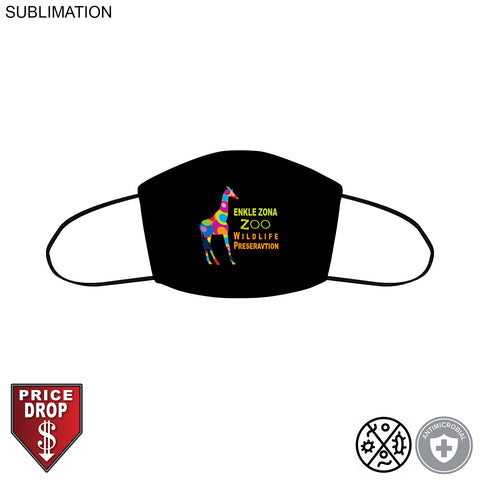 48 Hr Quick Ship - Sublimated 2ply Antimicrobial Cloth Face mask available in EVERY COLOR