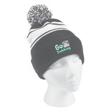 Two-tone Knit Pom Beanie With Cuff