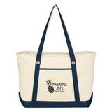 Large Cotton Canvas Sailing Tote Bag