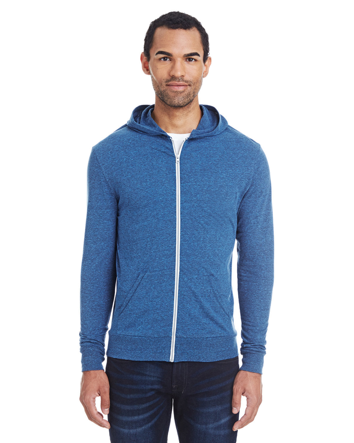 000236 THREADFAST Unisex Triblend Full-Zip Light Hoodie