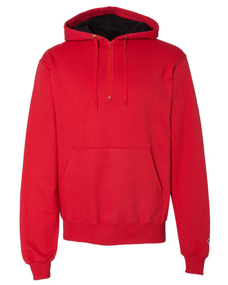 Champion® Cotton Max Hooded Quarter Zip Sweatshirt