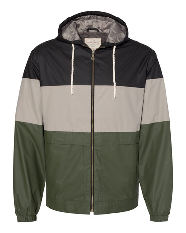 Weatherproof Vintage Colorblocked Hooded Rain Jacket