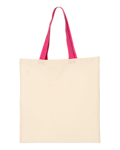 Q-Tees™ Economical Tote w/Contrast-Color Handles
