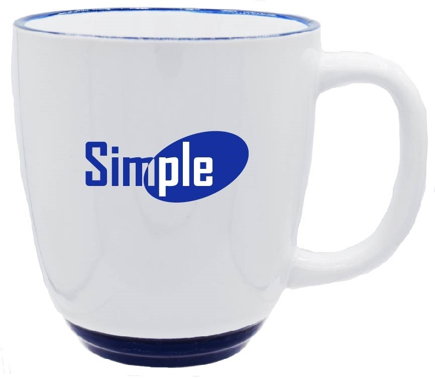 Economy Halo 14oz white/cobalt mug