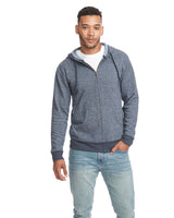 NEXT LEVEL APPAREL Adult Pacifica Denim Fleece Full-Zip Hooded Sweatshirt