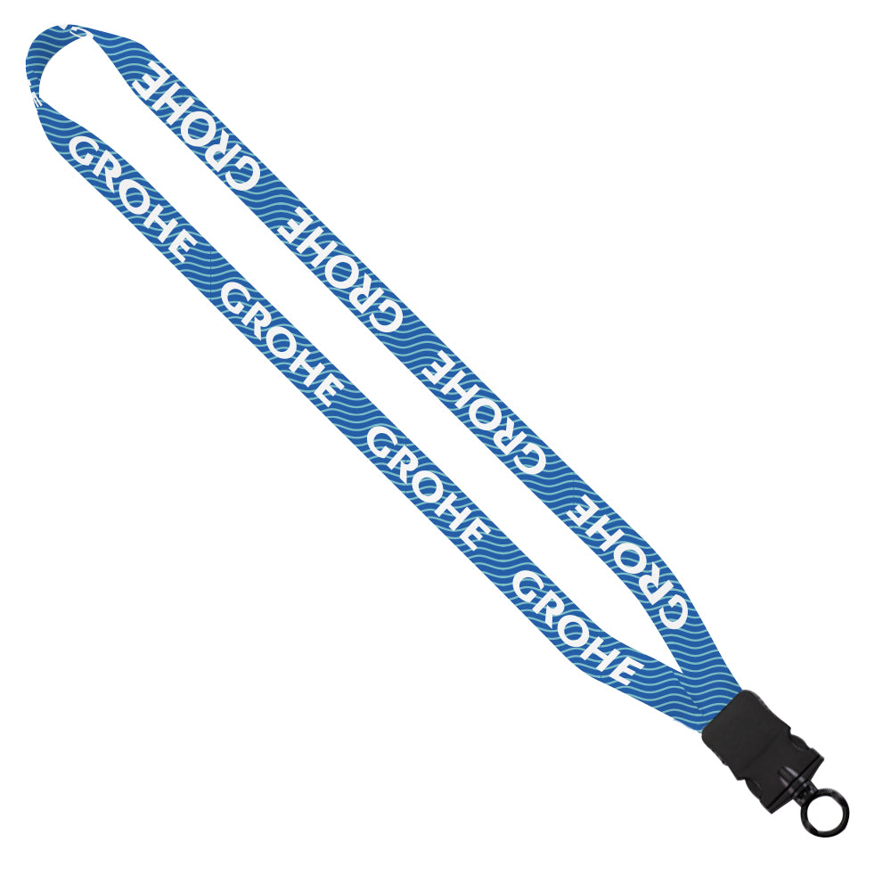 3/4" RPET Dye-Sublimated Lanyard w/ Plastic Snap-Buckle Release & O-Ring