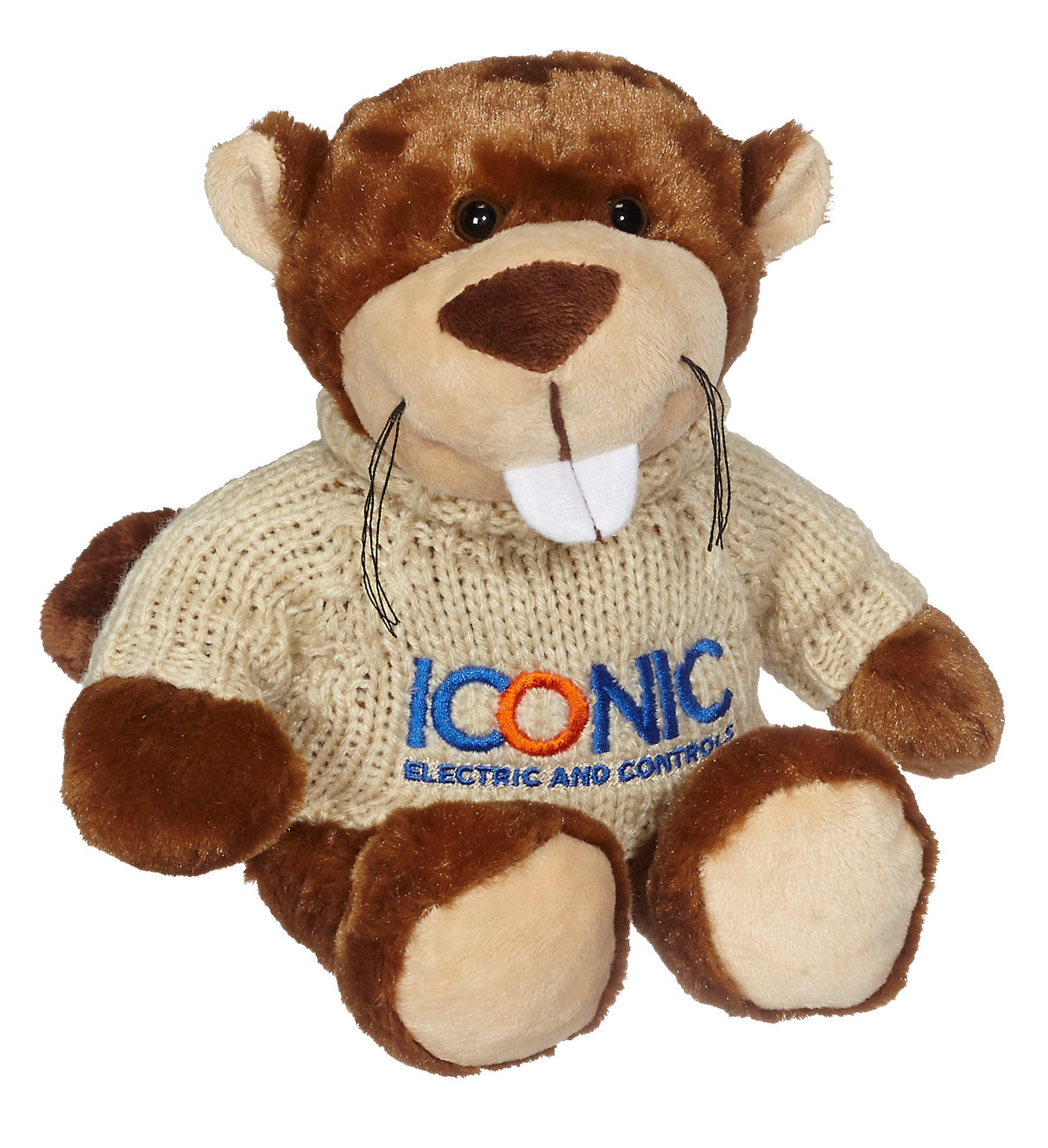 11" Bucky Beaver w/Hand Knit Embroidered Sweater