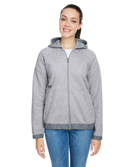 UNDER ARMOUR Ladies' Hustle Full-Zip Hooded Sweatshirt