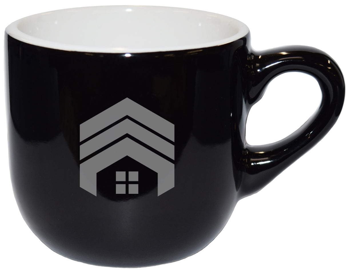 Wellington 3.5oz vitrified ceramic black/white espresso mug
